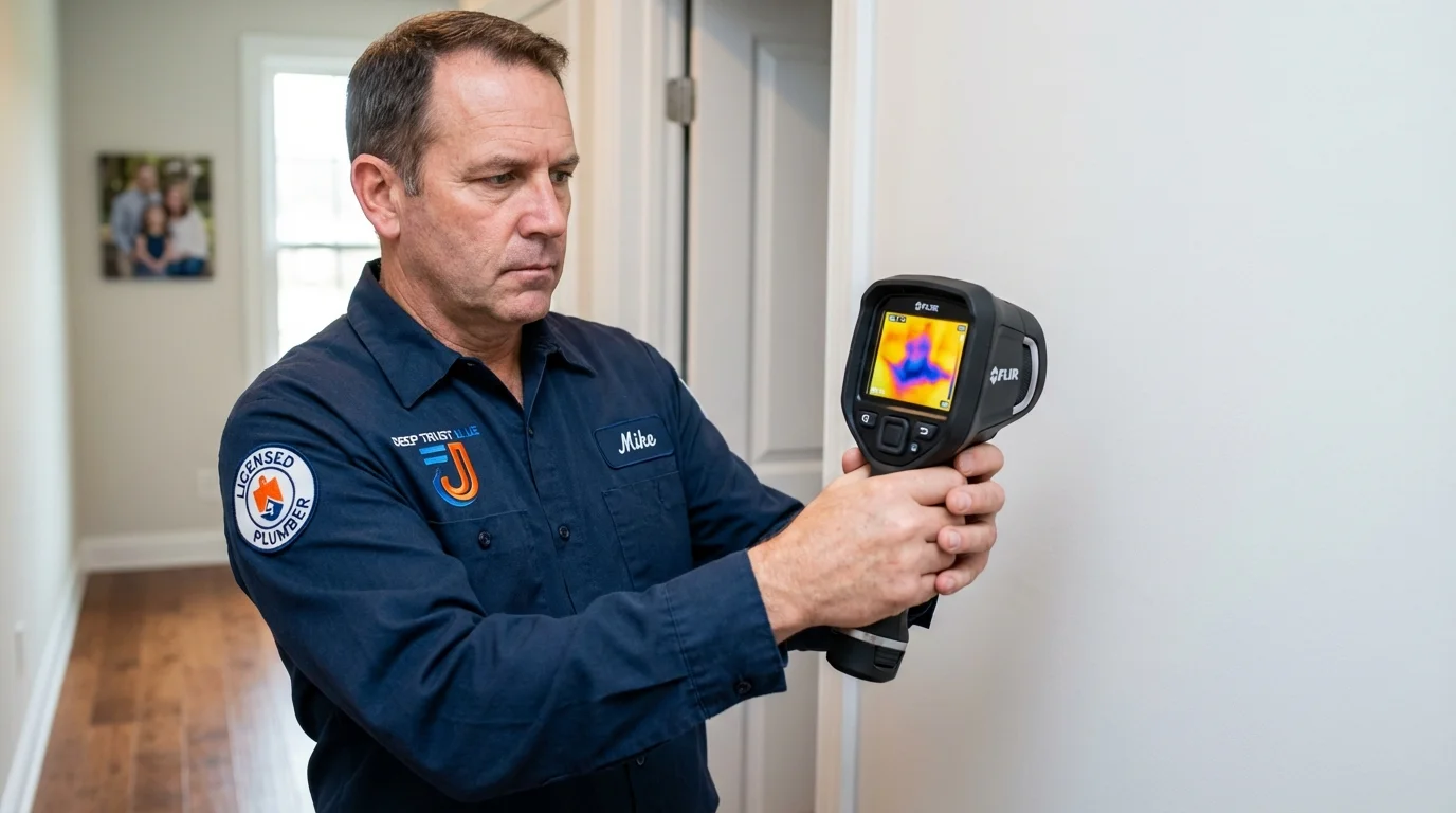 Thermal imaging leak detection by Johns Plumbing LLC in Valley Falls
